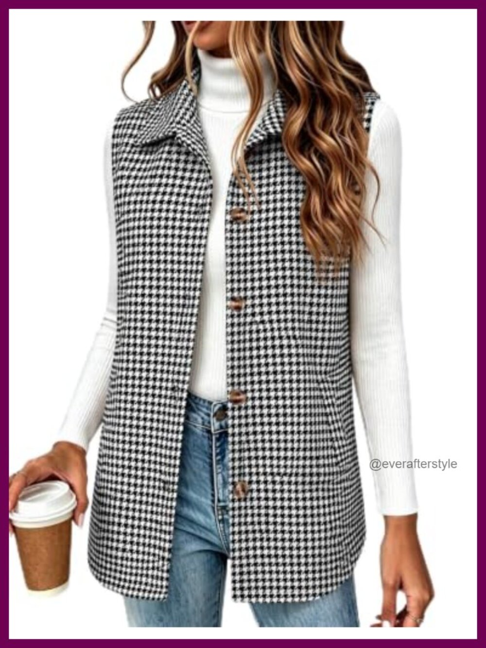 Plaid Flannel Vest Button Down Sleeveless Casual Fall Winter